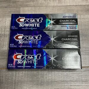 3 Pack Crest 3D White Advanced Charcoal Toothpaste 3.3 OZ‎ Exp: 2027 And 2028